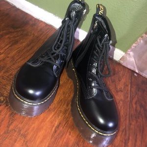 New Black Chunky Platform Boots